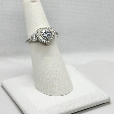 Brand New Sterling Silver 925 Heart Gemstone Ring