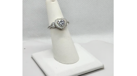 Brand New Sterling Silver 925 Heart Gemstone Ring