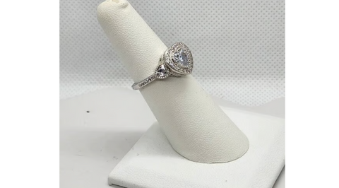 Brand New Sterling Silver 925 Heart Gemstone Ring