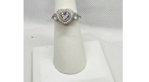 Brand New Sterling Silver 925 Heart Gemstone Ring