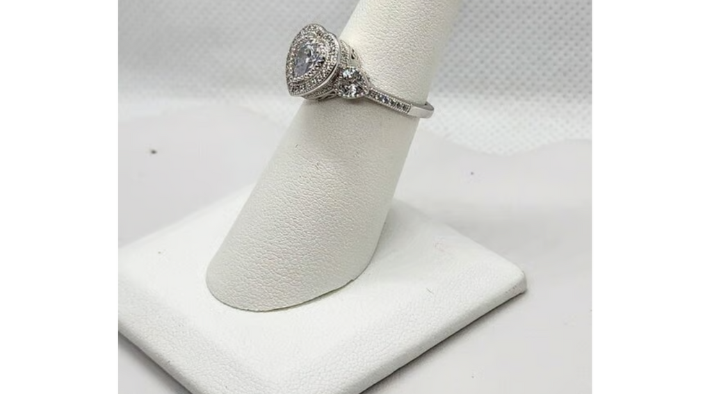 Brand New Sterling Silver 925 Heart Gemstone Ring