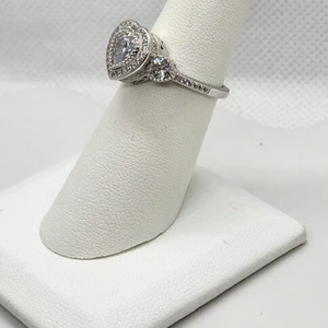 Brand New Sterling Silver 925 Heart Gemstone Ring