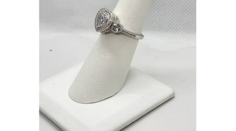 Brand New Sterling Silver 925 Heart Gemstone Ring