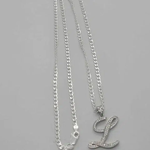 Brand New Sterling Silver 925 Letter L Necklace