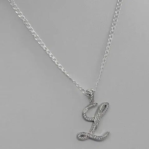 Brand New Sterling Silver 925 Letter L Necklace