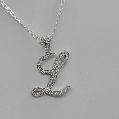 Brand New Sterling Silver 925 Letter L Necklace