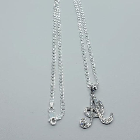 Brand New Sterling Silver 925 Letter A Necklace