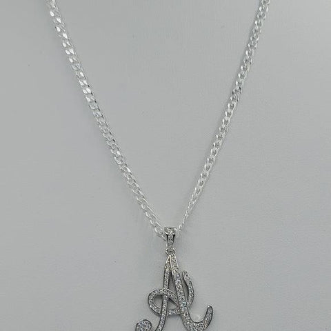 Brand New Sterling Silver 925 Letter A Necklace