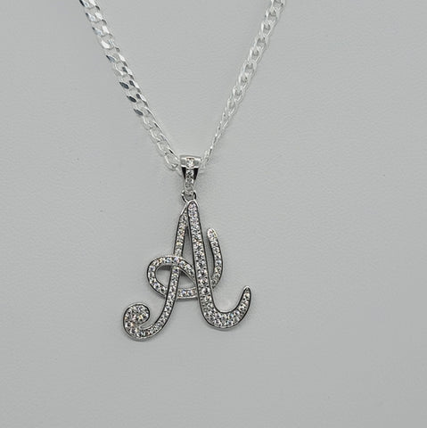 Brand New Sterling Silver 925 Letter A Necklace