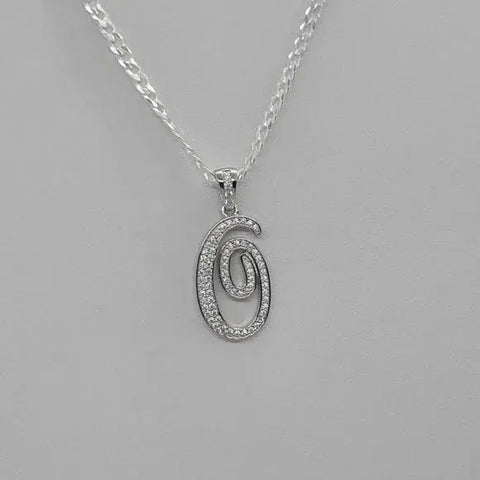 Brand New Sterling Silver 925 Letter O Necklace