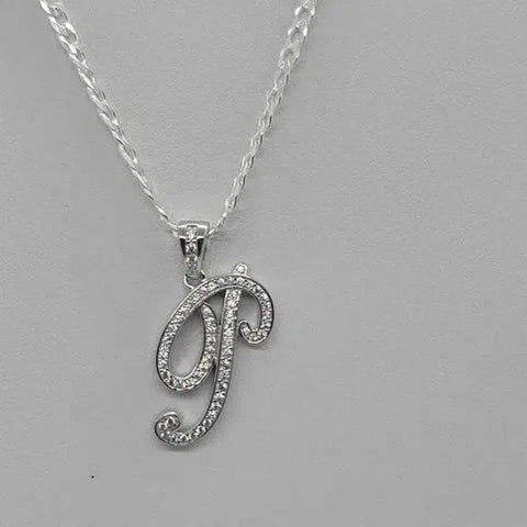 Brand New Sterling Silver 925 Letter P Necklace