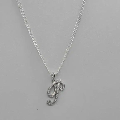 Brand New Sterling Silver 925 Letter P Necklace