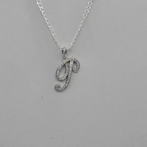 Brand New Sterling Silver 925 Letter P Necklace