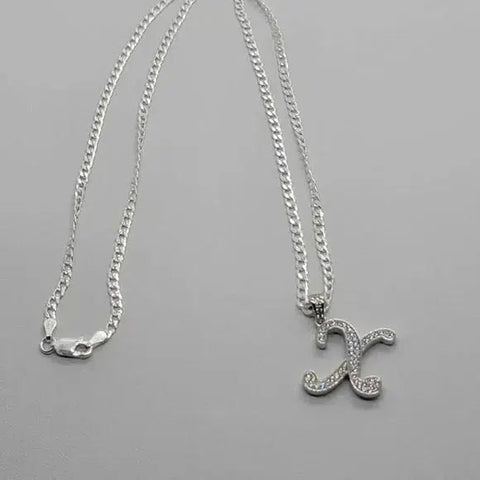 Brand New Sterling Silver 925 Letter X Necklace