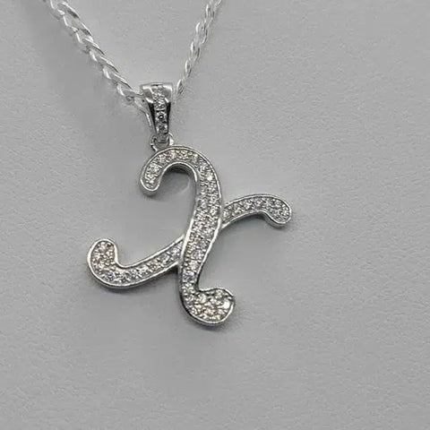 Brand New Sterling Silver 925 Letter X Necklace