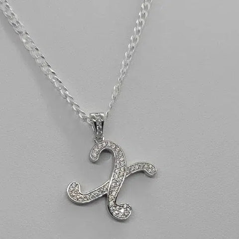 Brand New Sterling Silver 925 Letter X Necklace