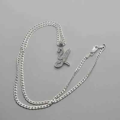 Brand New Sterling Silver 925 Letter Y Necklace