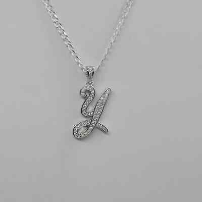 Brand New Sterling Silver 925 Letter Y Necklace