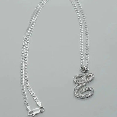 Brand New Sterling Silver 925 Letter E Necklace