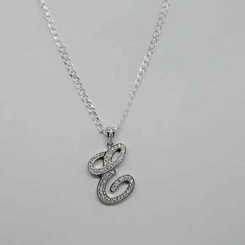 Brand New Sterling Silver 925 Letter E Necklace