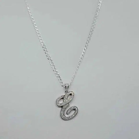 Brand New Sterling Silver 925 Letter E Necklace