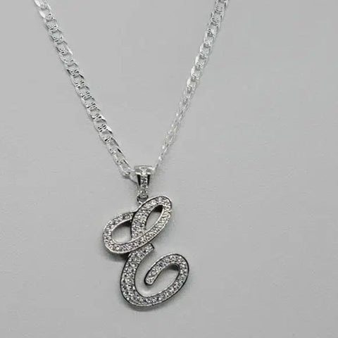 Brand New Sterling Silver 925 Letter E Necklace