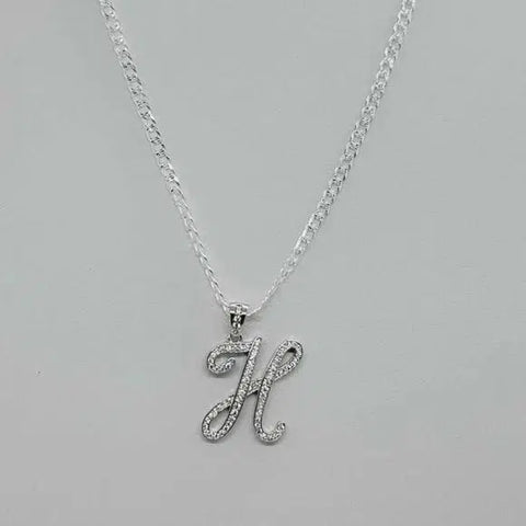 Brand New Sterling Silver 925 Letter H Necklace