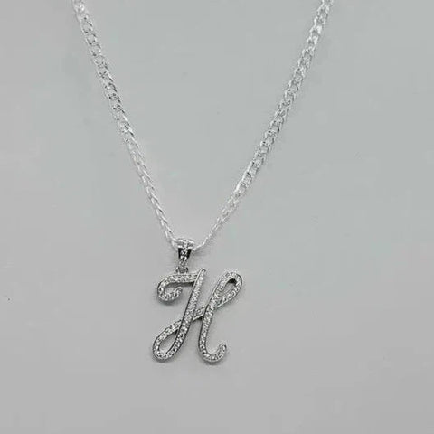 Brand New Sterling Silver 925 Letter H Necklace
