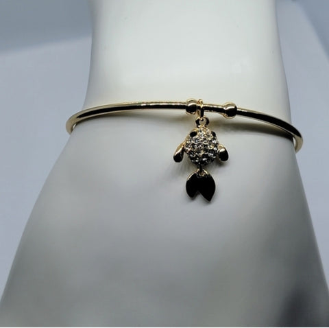 18K Gold-Plated Bracelet with Elegant Fish Charm