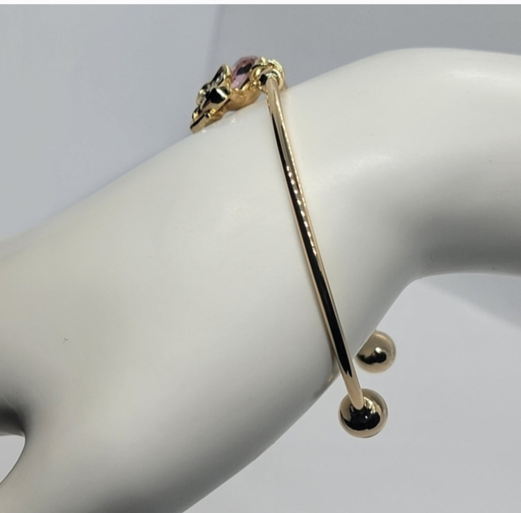 Luxury 18K Gold-Plated Bracelet with Pink Elephant Charm