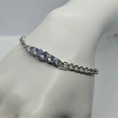 18K White Gold-Plated Cubic Zirconia Bracelet