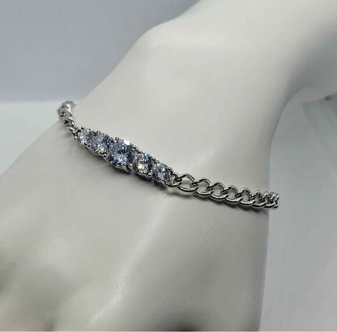 18K White Gold-Plated Cubic Zirconia Bracelet