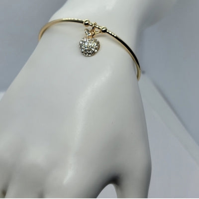 18K Gold-Plated Apple Charm Bracelet – Brand New