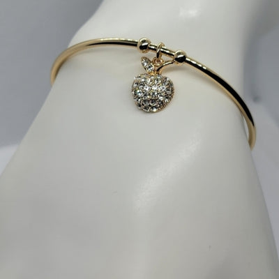 18K Gold-Plated Apple Charm Bracelet – Brand New