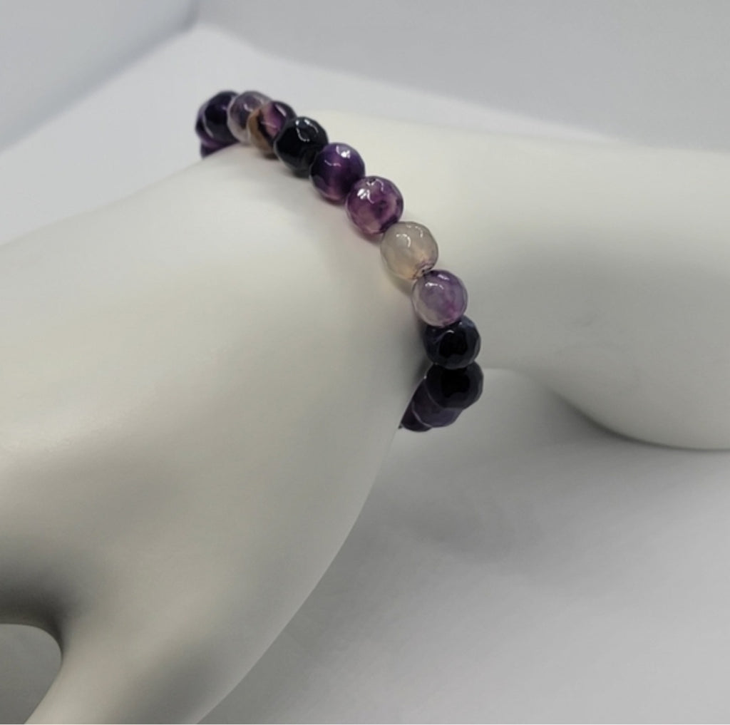 Purple Agate Gemstone Bracelet – Brand New