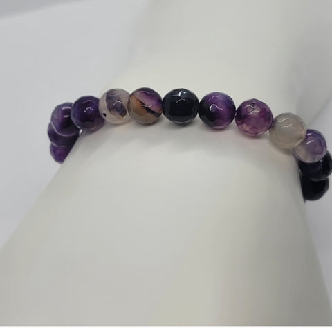 Purple Agate Gemstone Bracelet – Brand New