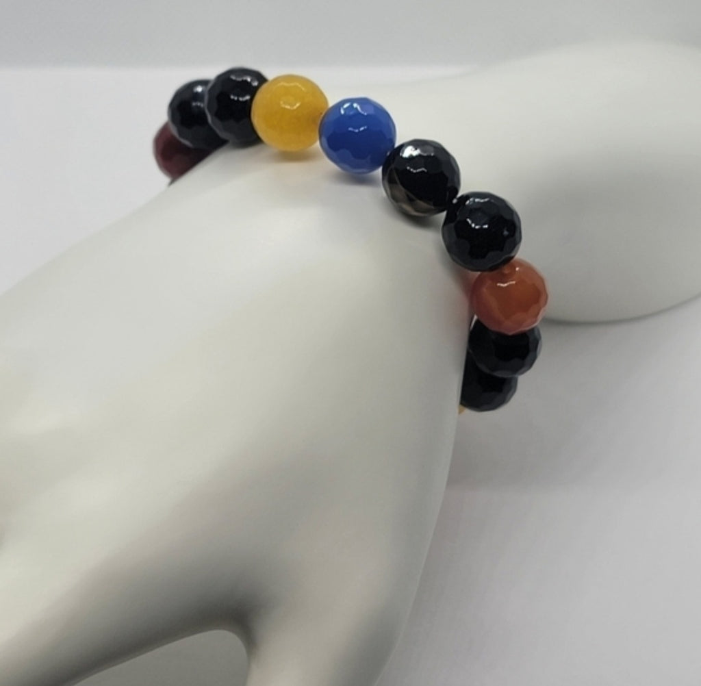 Radiant Multi-Color Agate Stone Bracelet