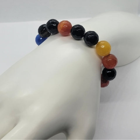 Radiant Multi-Color Agate Stone Bracelet