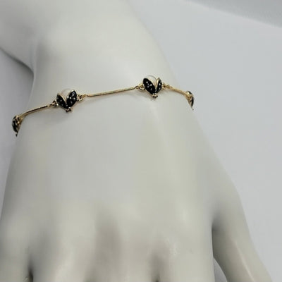 Golden Ladybug Charm Bracelet – 18K Gold-Plated