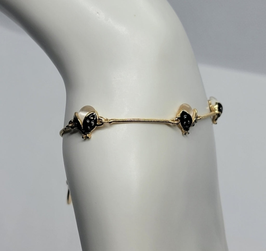 Golden Ladybug Charm Bracelet – 18K Gold-Plated