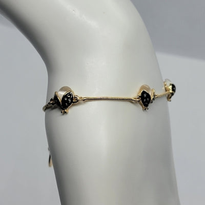 Golden Ladybug Charm Bracelet – 18K Gold-Plated