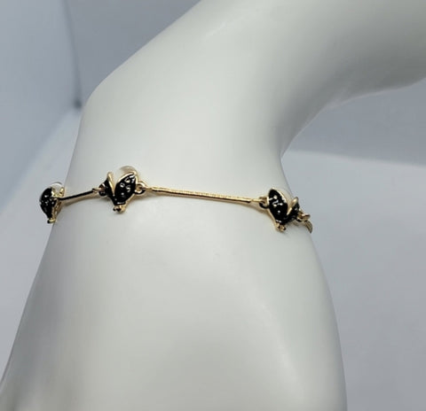Golden Ladybug Charm Bracelet – 18K Gold-Plated
