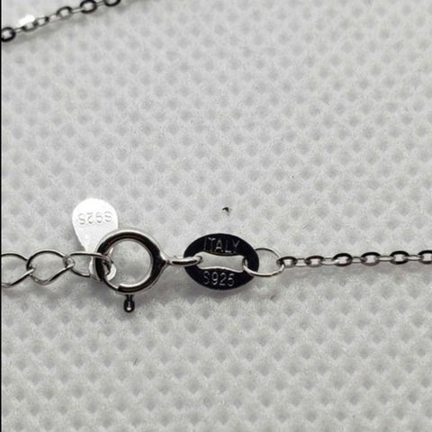 Brand New Sterling Silver 925 Heart w/ Cz stones Necklace