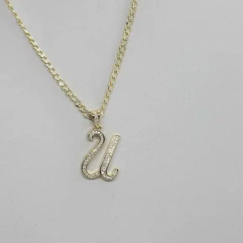 Brand New Sterling Silver 925 Letter U Necklace