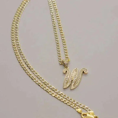 Brand New Sterling Silver 925 Letter W Necklace
