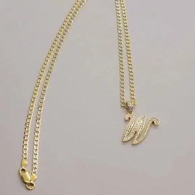 Brand New Sterling Silver 925 Letter W Necklace