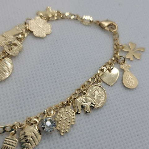 Brand New Brazilian 18k Gold Filled lucky Charm Bracelet