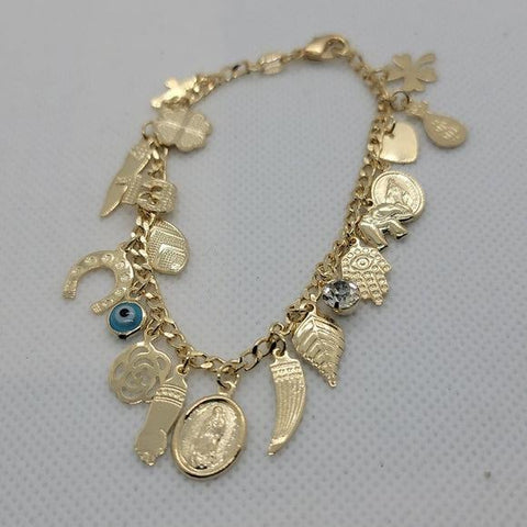 Brand New Brazilian 18k Gold Filled lucky Charm Bracelet