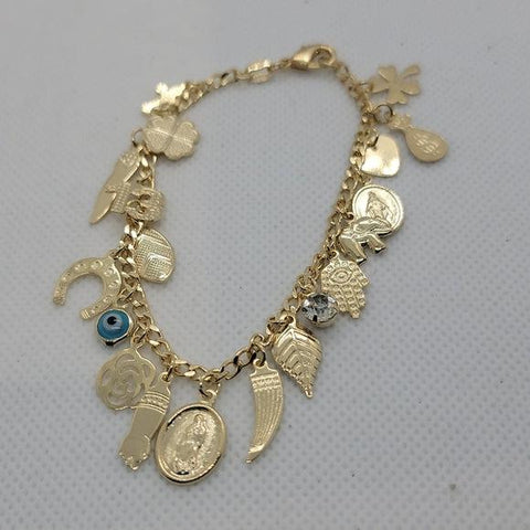 Brand New Brazilian 18k Gold Filled lucky Charm Bracelet