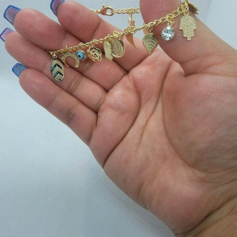 Brand New Brazilian 18k Gold Filled lucky Charm Bracelet